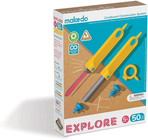 Makedo Explore | Upcycled Cardboard Construction Toolkit in Small Toolbox...