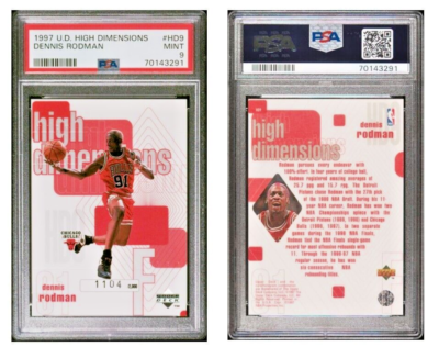 1997 Upper Deck High Dimensions HD9 Dennis Rodman Chicago Bulls 