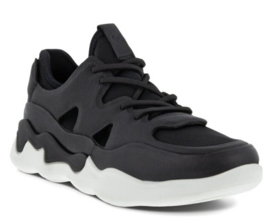 ECCO Elo Women's Low Top Sneaker Shoes Black Leather Size 40 / US 9 - 9.5