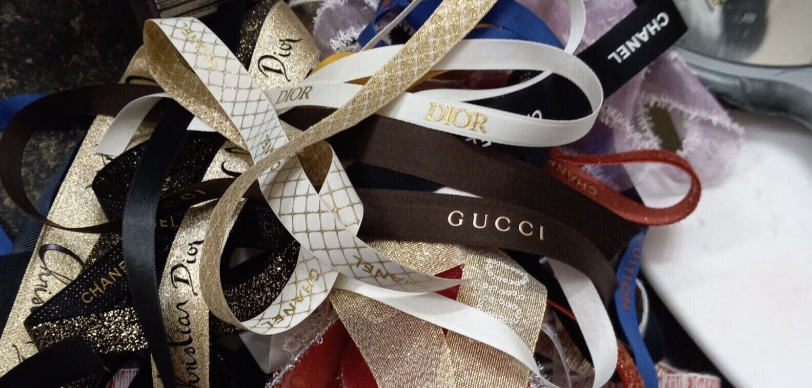 5 YARDS OF Designer NEW Ribbon, DIOR, CHANEL, YSL, GUCCi, PRADA, HERMES + 5 YARDS OF Designer NEW Ribbon, DIOR, CHANEL, YSL, GUCCi, PRADA, HERMES +