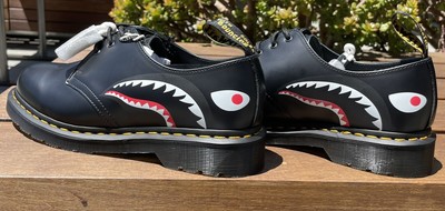 NEW 10US DR. MARTENS X A BATHING APE  BAPE MASTERMIND JAPAN 1461 MMB Shoes SHARK