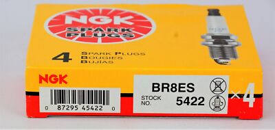 Set of 4 NGK 5422 - Nickel Spark Plugs BR8ES Removable Tip
