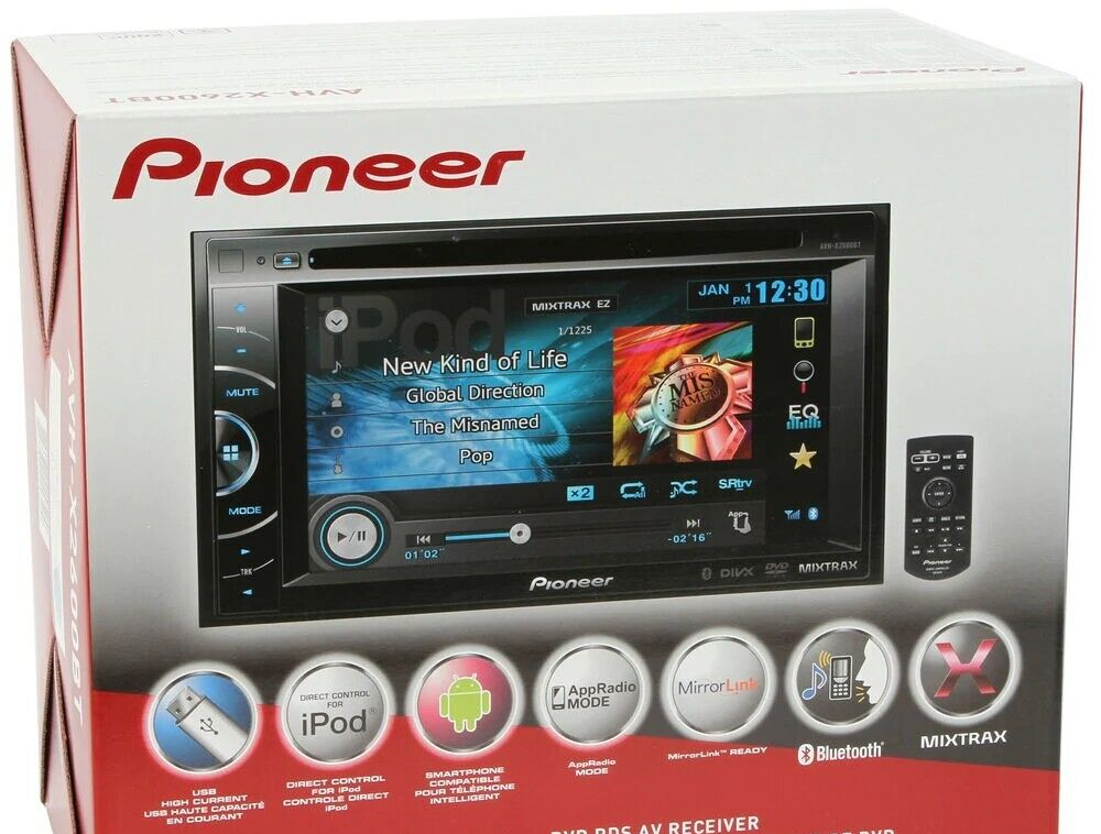 (未使用･未開封品)　1DIN 7IN DVD BT RCVR qdkdu57 Pioneer AVH-X2600BT Bluetooth DVD CD Android iPhone Pandora
