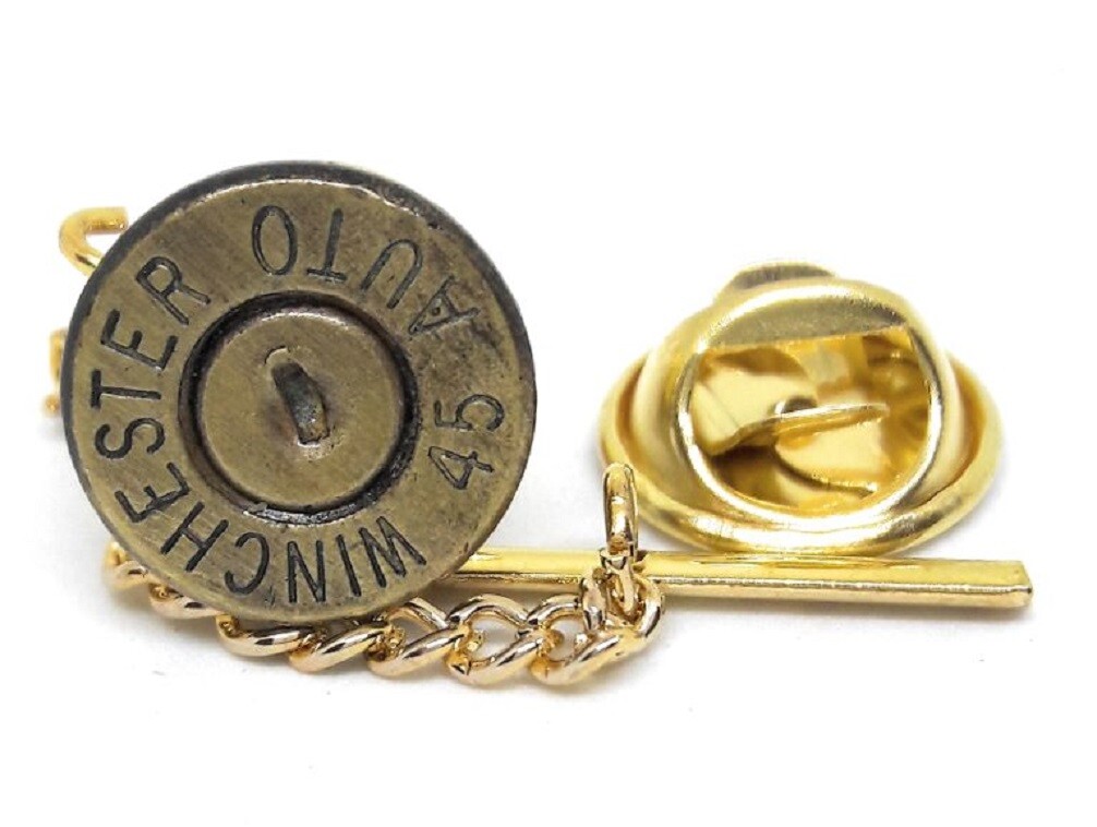 BULLET CARTRIDGE TIE TACK / LAPEL PIN