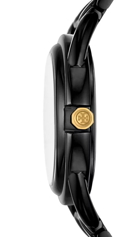 Pre-owned Tory Burch The Miller Black-tone Stainless Steel Bracelet Watch 32mm Tbw7225
