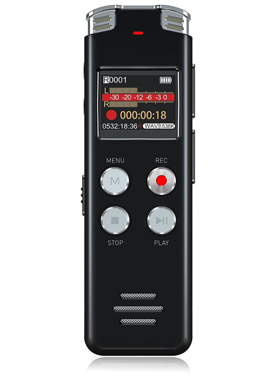 EVISTR 64GB L357 Digital Voice Recorder Activated FOR LECTUR