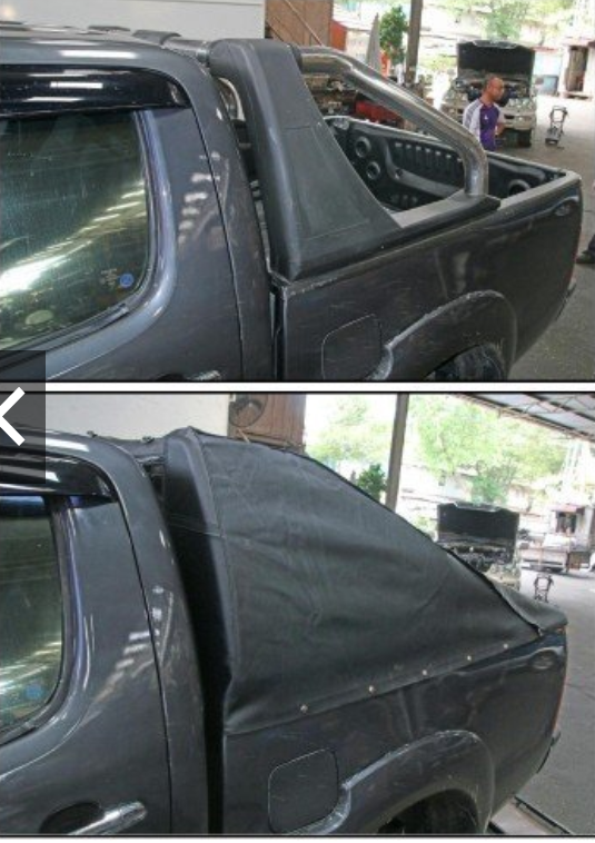 Rear Trunk Protection Cover Black Canvas For Toyota Hilux Vigo SR5 05-14