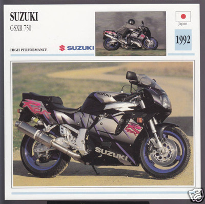 1992 Suzuki GSXR 750cc GSX-R (749cc) Japan Bike Motorcycle