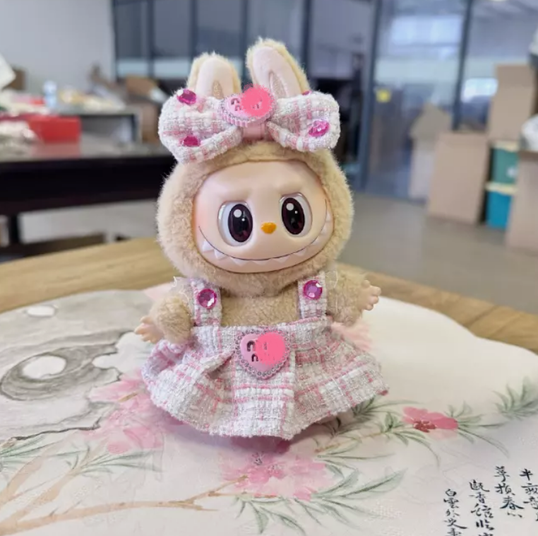 POP MART The Monsters LABUBU Plush Doll's Clothing Pink