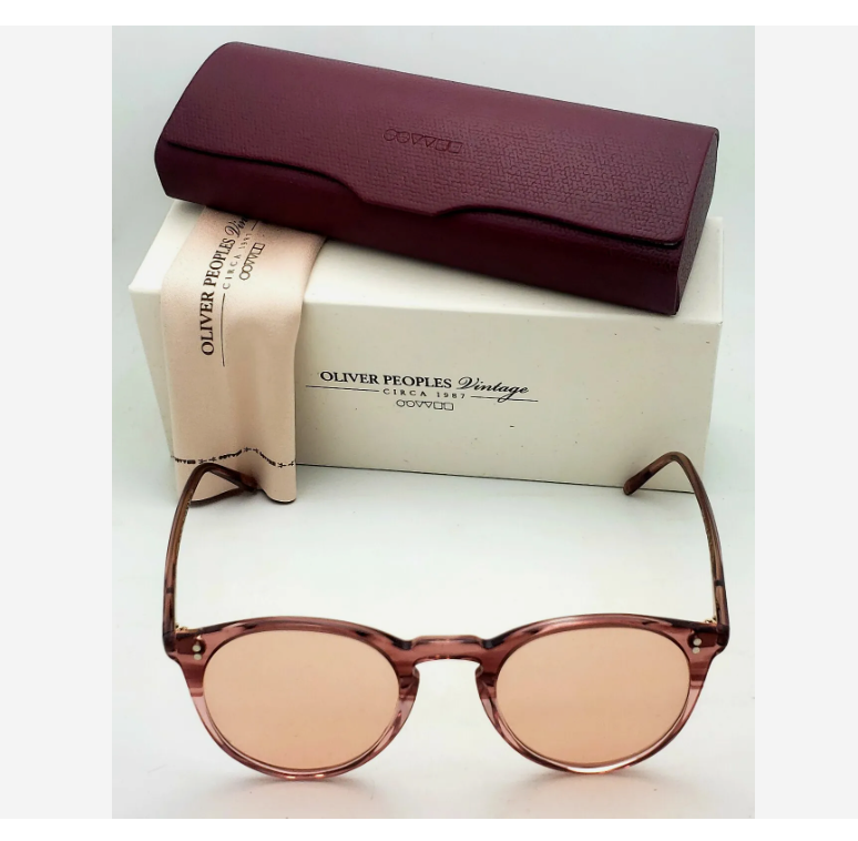 Pre-owned Oliver Peoples O'malley Limited Edition Ov5183 Optical 18k Gold Plated Msrp$600 In Coral Pink Wash With Blue Light Filter