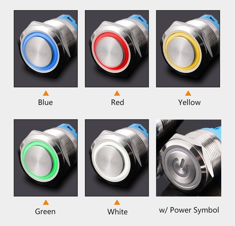 16mm 12V LED ON OFF Push Button Power Switch Latching/Momentary with Wire Socket