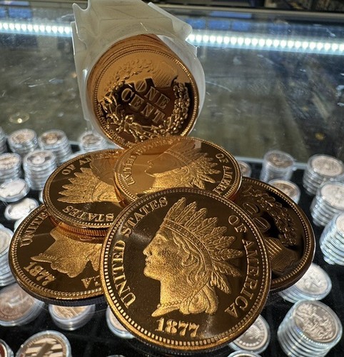 LOT OF 100 X 1 OZ 1877 Indian Head Cent * 1 OZ FINE COPPER ROUND BULLION LOT 100