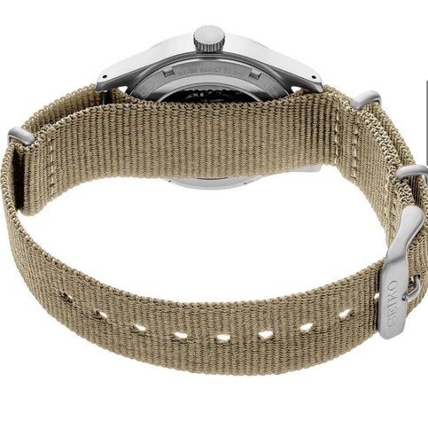 Pre-owned Seiko Field Sports Black Dial Beige Strap Men's Watch Srpg35(excellently Price)$
