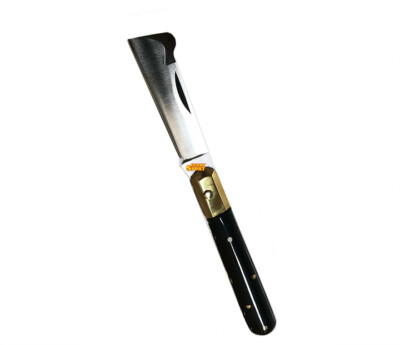 COLTELLO INNESTO  CM 17 LAMA DA 6  CM COL NERO con TESTINA OTTONE