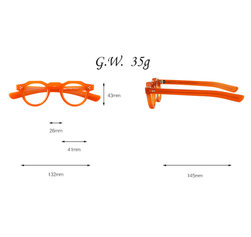 Acetate Round Thick Frame Eyeglasses Men Women Clear Lens Retro Glasses Frames 