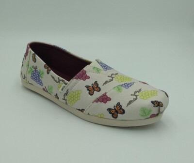 TOMS Alpargata Natural Grapes/Butterfly Women's Sz 7 New