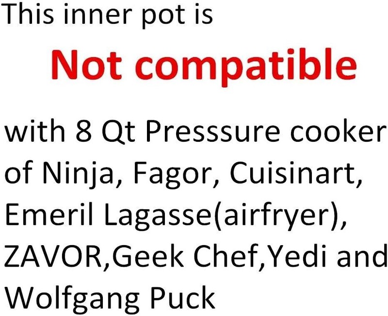 8Qt Inner Pot: PPC772/780/WAL3 Repl. Stainless Steel, Dishwasher Safe Easy Clean