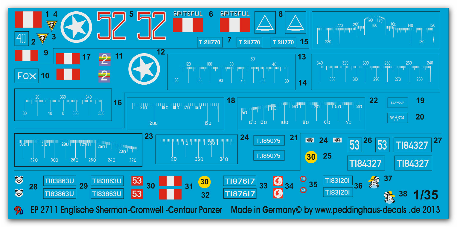 Peddinghaus-Decals 1/35 2711 Royal Marines Sherman-Cromwell