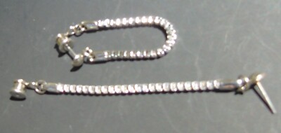 Silver Tone Post Earrings Chain Links