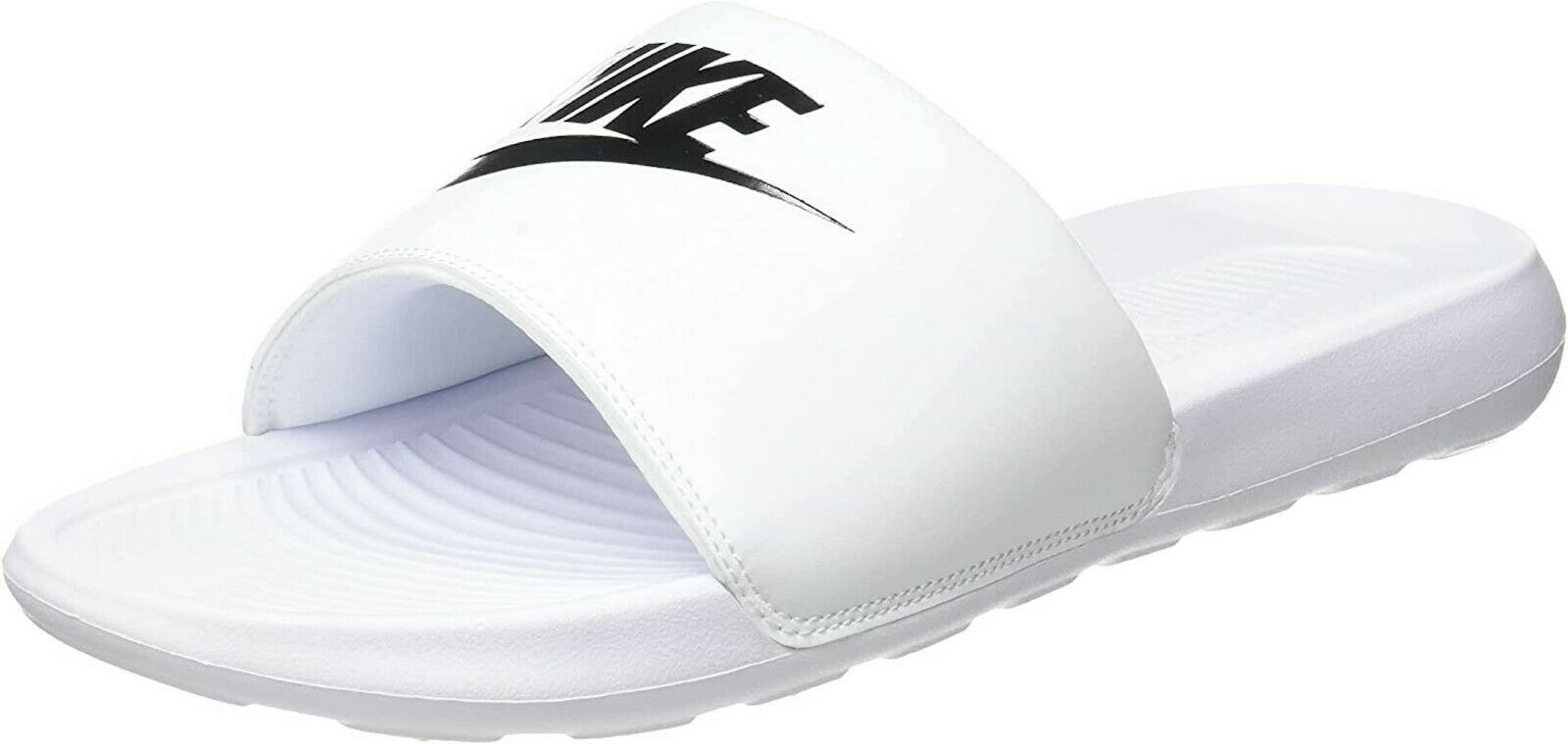 

NIKE VICTORI ONE MEN SLIDE SANDAL SLIPPER CN9675 100 Бело-черный размер 13, Белый