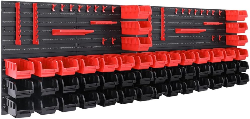 Monzana® Wandregal 86 Tlg Mit Stapelboxen Und Werkzeughalter Box Erweiterbar Wer