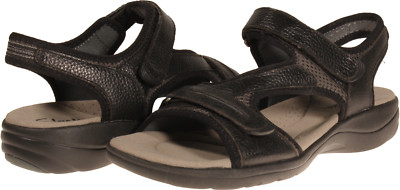Clarks Rise Womens Sandal Black Leather US Size 10 M