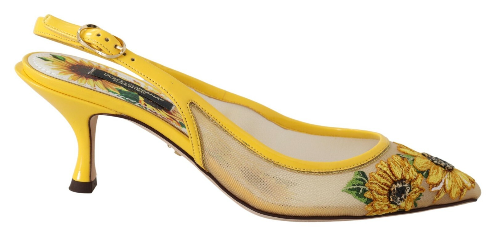 

DOLCE - GABBANA Туфли Желтые туфли в сетку подсолнуха на пятке с открытой пяткой EU36,5 / US6 1200 долларов США, Желтый