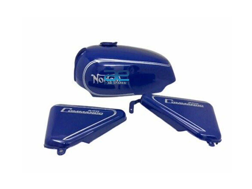For Norton Commando Roadster 850 Fuel Gas Petrol Tank Blue Paint With Panel &  Cap