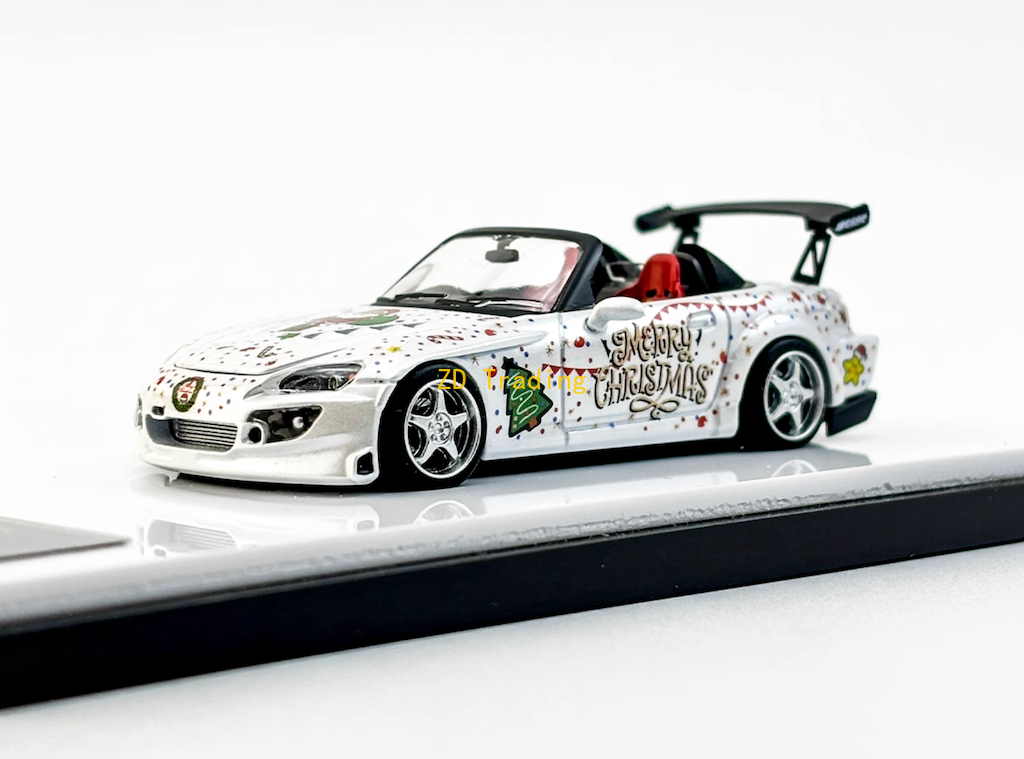 ZD MT 1:64 JDM White S2000 Christmas Sports Model Diecast