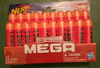 Nerf N-Strike MEGA Darts Ammo Replacement 20 Darts NStrike Red Orange Tips