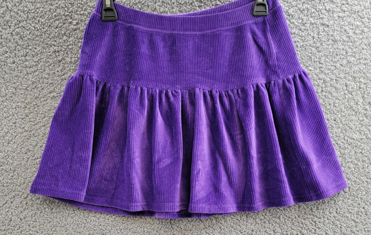 Polo Ralph Lauren Tiered Corduroy Skirt Big Girls L 12-14 Opulent Purple Pull On - Picture 2 of 15