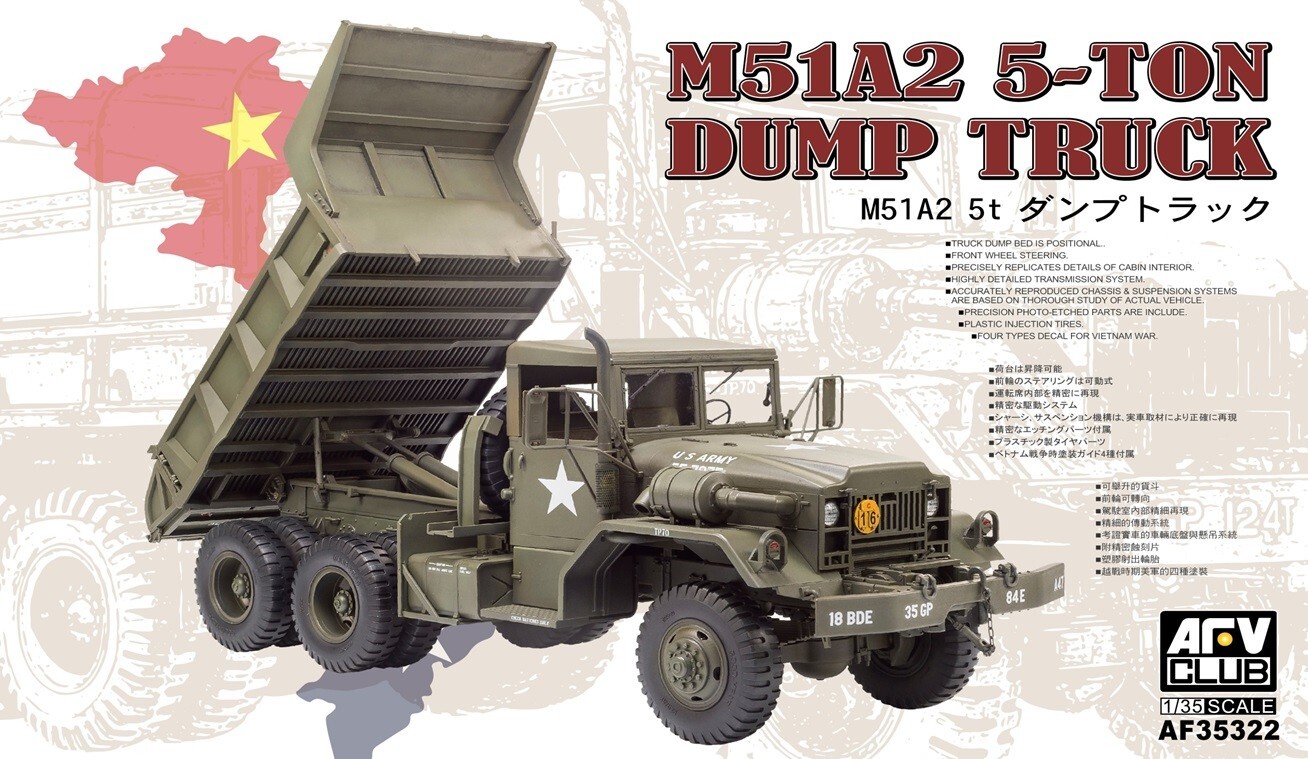 AFV CLUB 1/35 M51A2 5 Ton Dump Truck Engineering vehicle M54