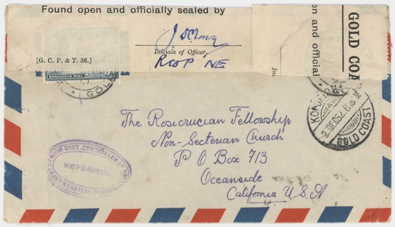 Gold Coast 1952 Air Cover w/Two "GPO GOLD COAST" Official Seals, PEKI cds