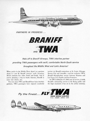 Braniff Airways Douglas DC-6 ((8.5''x11'')) Print