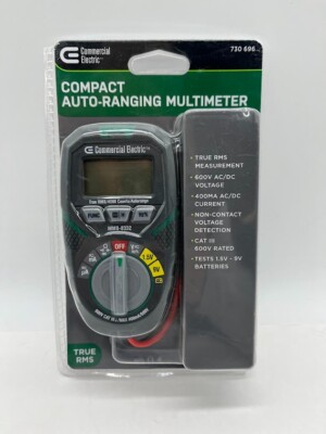 Commercial Electric Compact Pocket Size Auto Ranging Multimeter
