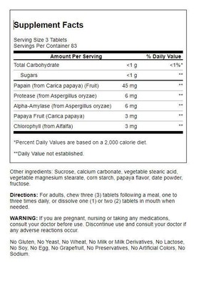American Health Chewable Papaya Enzyme with Chlorophyll 250 Chwbls