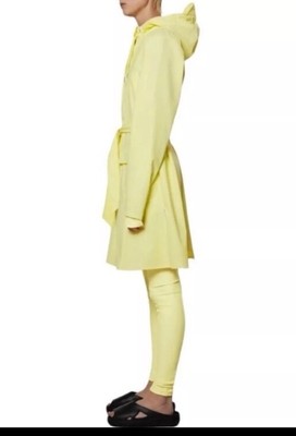 Rains Belted Curve Jacket in Straw Yellow Size XS Rain Coat Waterproof Trench