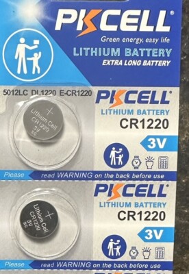 CR1220 PKCELL  DL1220 ECR 1220 Coin Cell Lithium Battery. 2 battery USA Seller