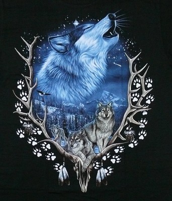 Biker Indianer Country Reiter TShirt Wolf, Wölfe Gr. S, M ,L, XL,Cowboy,Chopper