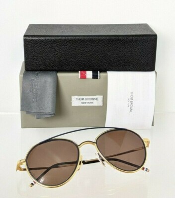 Pre-owned Dita Brand Authentic Thom Browne Sunglasses Tbs 109-c-t Gold Navy Tb109 Frame