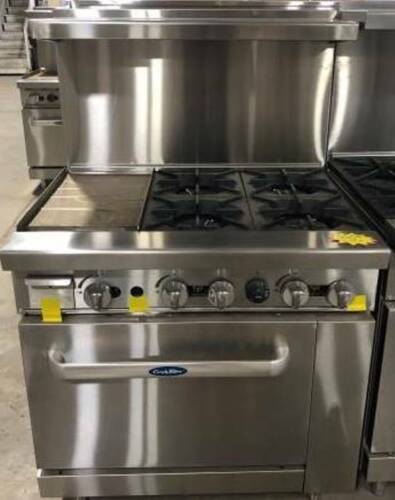 NEW 36" RANGE 12" GRIDDLE 4 BURNERS 1 FULL OVEN STOVE  NATURAL GAS FREE LIFTGATE