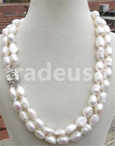 Baroque Pearl Necklace Double strand Freshwater pearl necklace,Double strand Baroque pearl necklace,pearl necklace