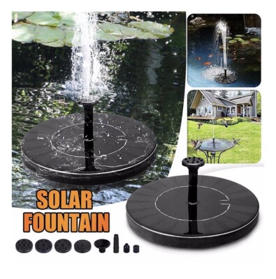 Solar Powered Floating Fountain for Garden Bird Bath w/ 7 Spray Patterns