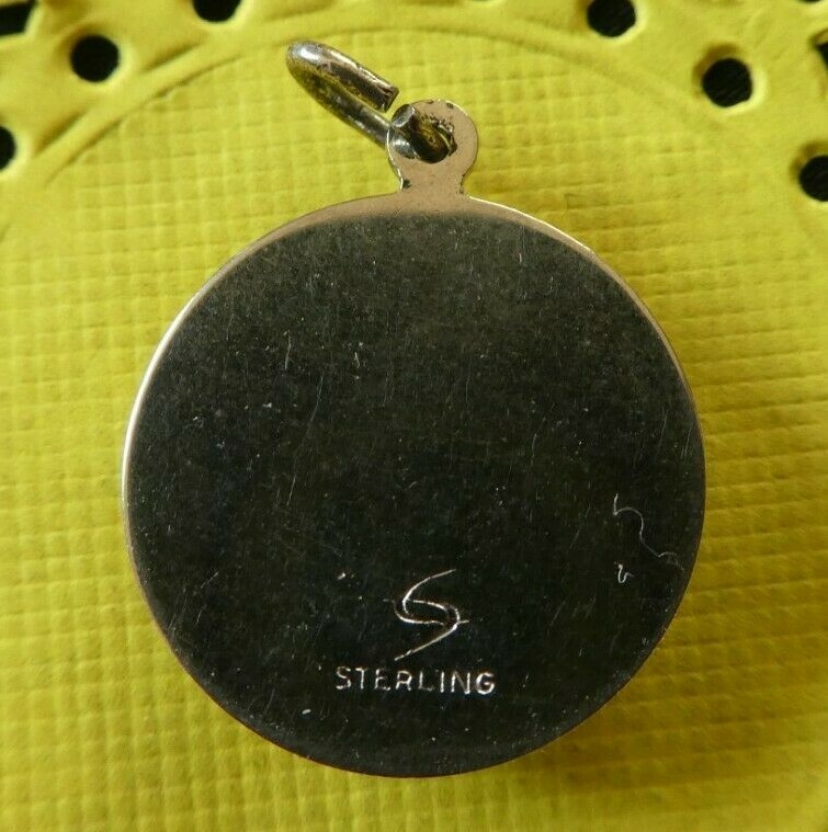 Vintage Sterling Silver & Pink Heart Rhinestone June Birthday Charm