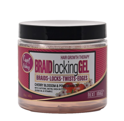 NEXT IMAGE Curl-N-Wavy Braid Locking Gel Cherry Blossom & Pomegranate 16 oz.