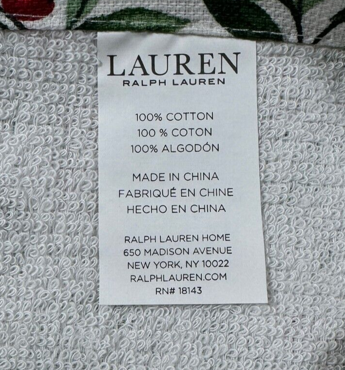 New Ralph Lauren Kitchen Dish Towel Set of 3 Christmas Holiday 100% Cotton 17x28