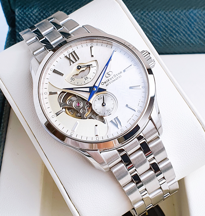 Pre-owned Orient Star Automatic Silver Dial Men's Watch Power Reserve Rk-av0b01s