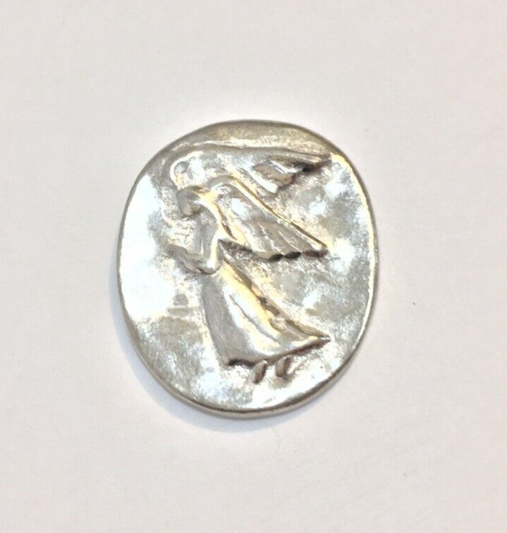 V+K Vilmain & Klinger Guardian Angel Pocket Pewter Coin