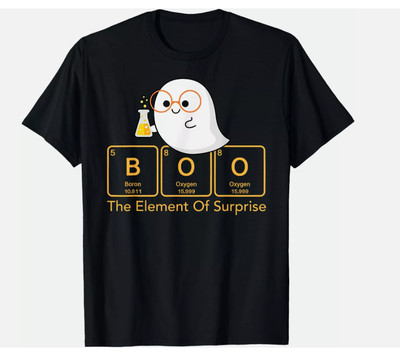Chemistry Boo The Element Of Surprise Chemist Halloween T Shirt Men S-5XL