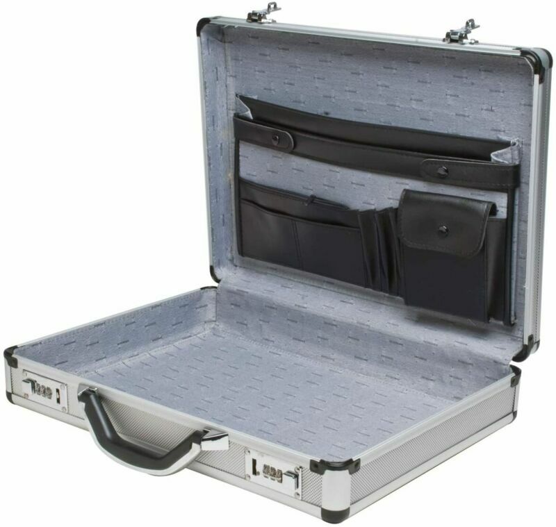 Medium Aluminum Hard Briefcases Business Office Toolbox Tablet PC Suitcase New